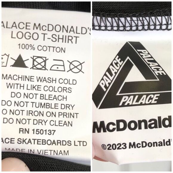 PALACE x McDONALDS - NWT - M Sz LARGE & MEDIUM. Short-Sleeve Logo Tee in Black. - Picture 10 of 10
